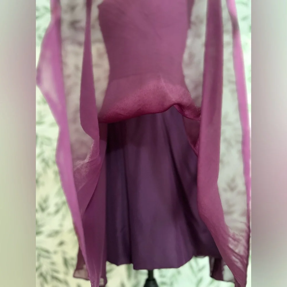 Raspberry Sz S (6) Bridesmaid Pleated Chiffon Prom Cocktail Formal Dress #9 - Picture 11 of 11